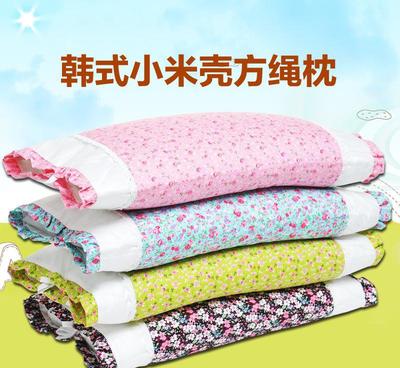 廠家直銷 小碎花枕套 全棉韓式小米殼枕芯 系帶