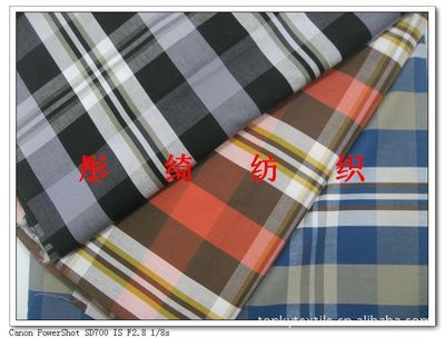 【40*40/120*70全棉色織格子布 用于休閑襯衫面料(圖)】價格,廠家,圖片,棉面料,紹興縣彤綺紡織品-